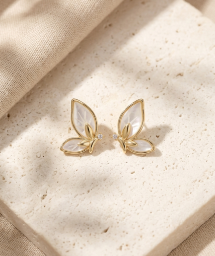 Shell Butterfly Stud Earrings