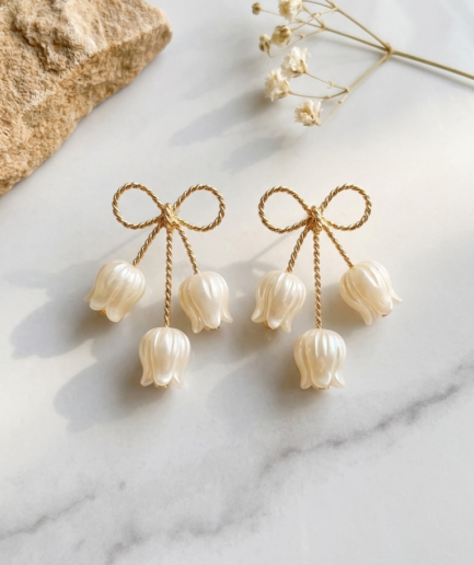 Twisted Bow Floral Earrings