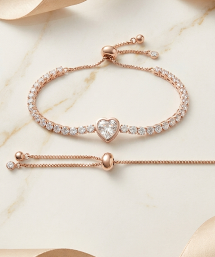 Sparkle Heart Chain Bracelet