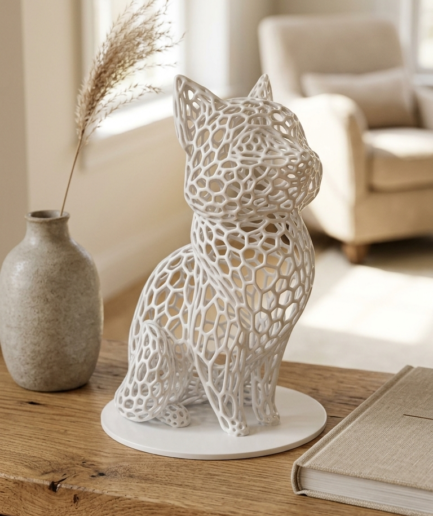 Voronoi Cat Statue